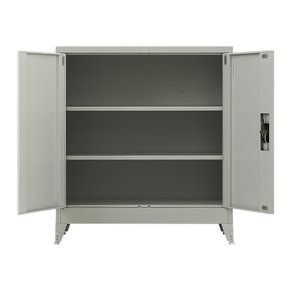 Two-Door Metal Short Cabinet Shelf Storage for Home Office Gym