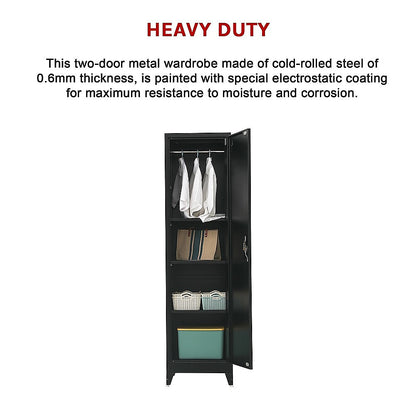 Single-Door Metal Tall Cabinet Shelf Storage for Home Office Gym