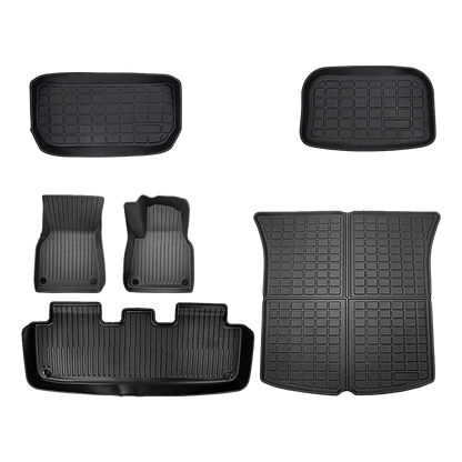 6 piece Tesla Model Y Floor Mats for Front and Rear Trunk Front Passenger and Driver Side