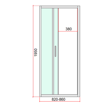 40mm Adjustable Contemporary Corner Sliding Chrome Shower Screen 86x80cm