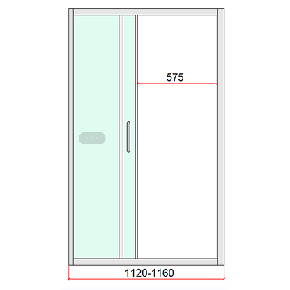 40mm Adjustable Contemporary Corner Sliding Black Shower Screen 116x80cm