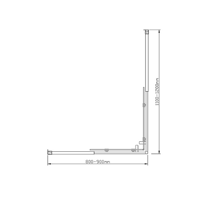 Adjustable 900x1200mm Double Sliding Door Glass Shower Screen in Gold