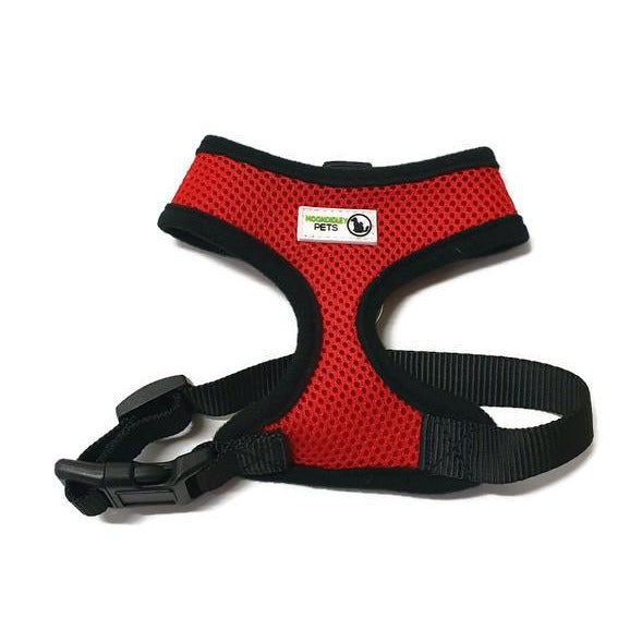 Pet Harness Soft Air Mesh Padded Adjustable - Moondidley Pets Large Red