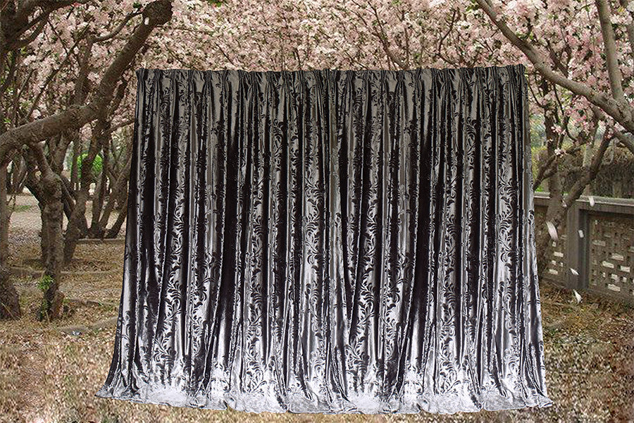 Large Thick Velvet Curtains Stunning Flocking 580x270cm+Hook Pinch Pleat Silver Grey