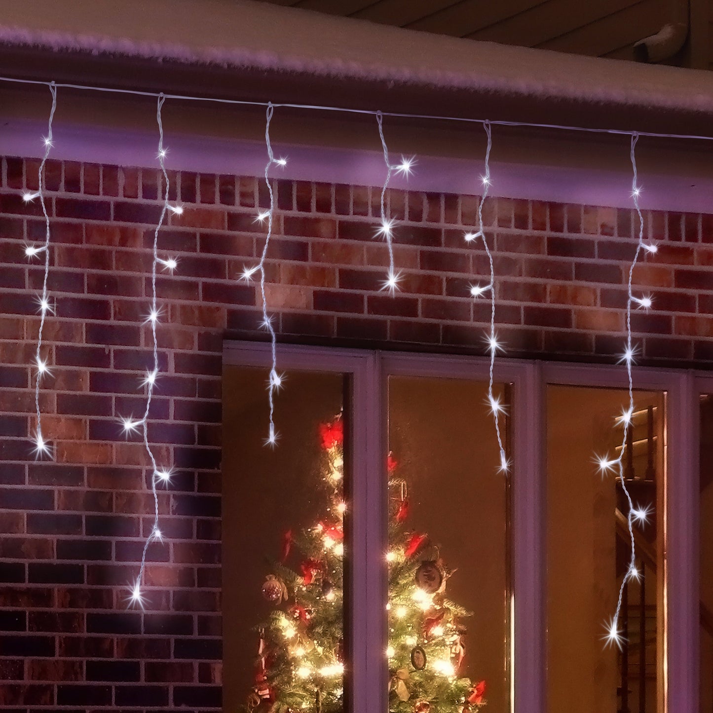 960 LEDs Snowing Icicle Lights – available in 4 Colors - Warm White