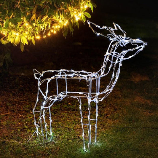 Battery Operated LED Reindeer – 2 Style Options: Feeding and Standing - Feeding