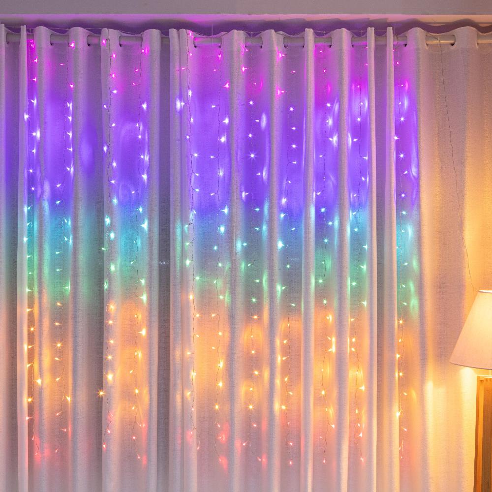 LED Curtain Lights Rainbow Color available in 2 sizes - 1.8 meter