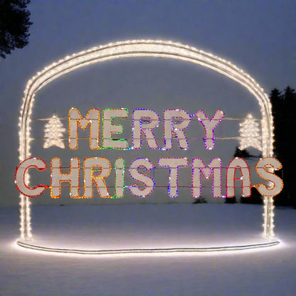 LED Merry Christmas Banner Ropelight Rainbow 270cm