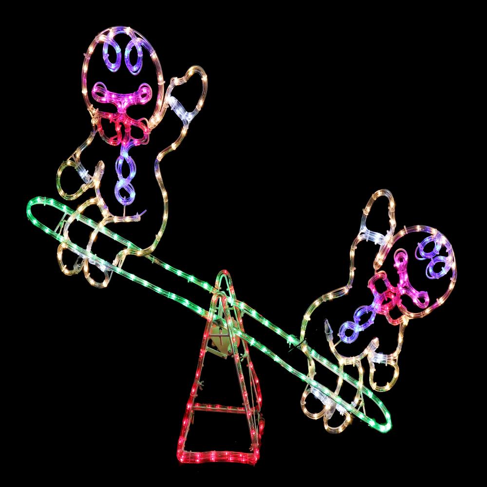 LED Gingerbread Man Seesaw Ropelight