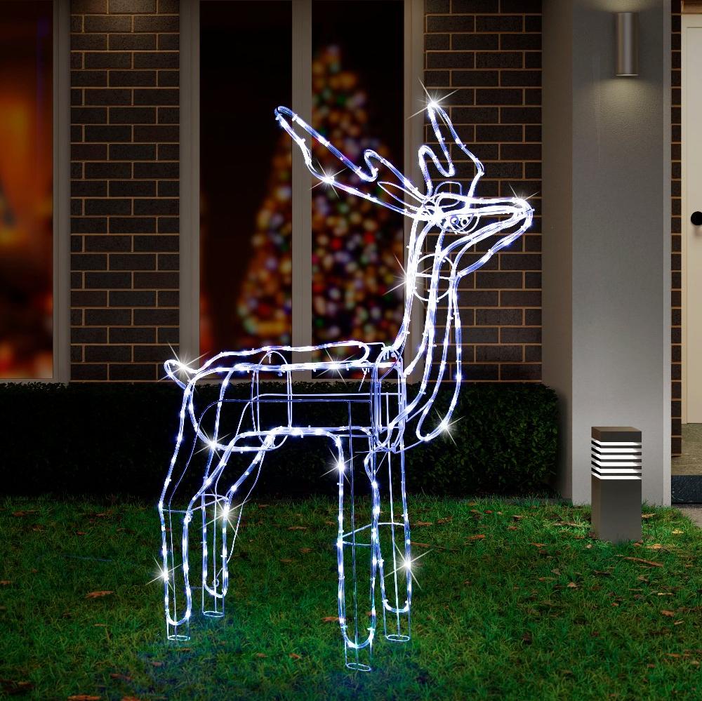 LED Twinkling Standing Reindeer – 110cm available in 2 Colors - Multicolor