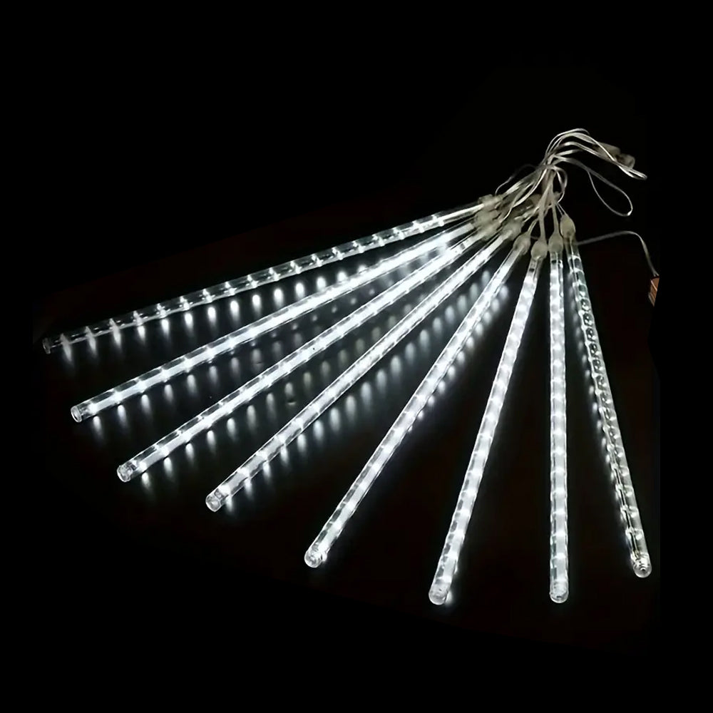 Solar Hanging Meteor LED Tubes – 8 Pack, 30cm - Multicolor