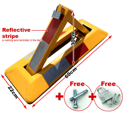 Triangle Lockable Parking Barrier Fold Down Vehicle Security Car Parking Lock Safety Reflective Stripe Barrier