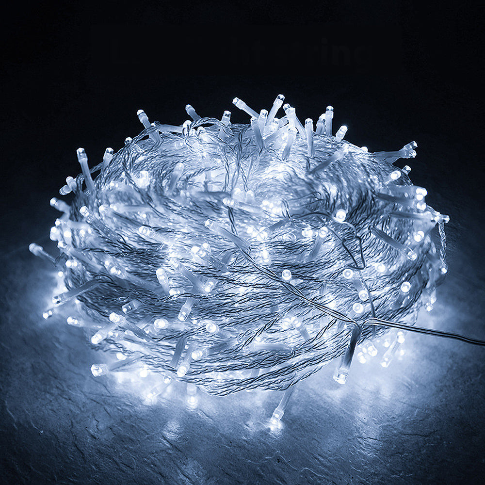 1000 Solar LED Fairy Lights 8 Function Memory Hold Christmas Decoration Cool White