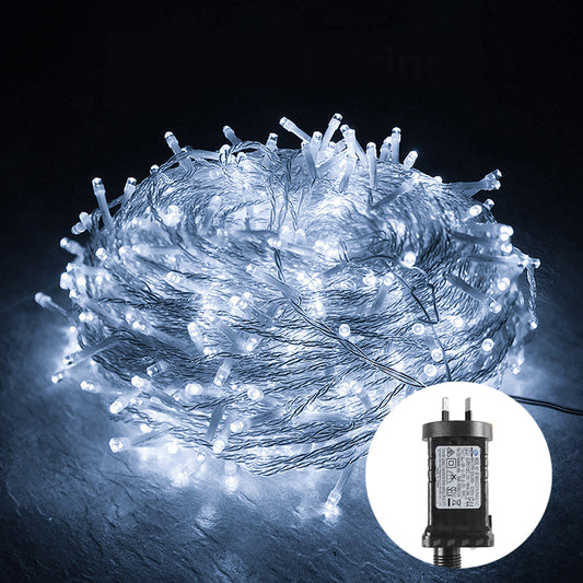 200 Low Voltage LED Fairy Lights 8 Function Memory Hold Christmas Decoration Cool White