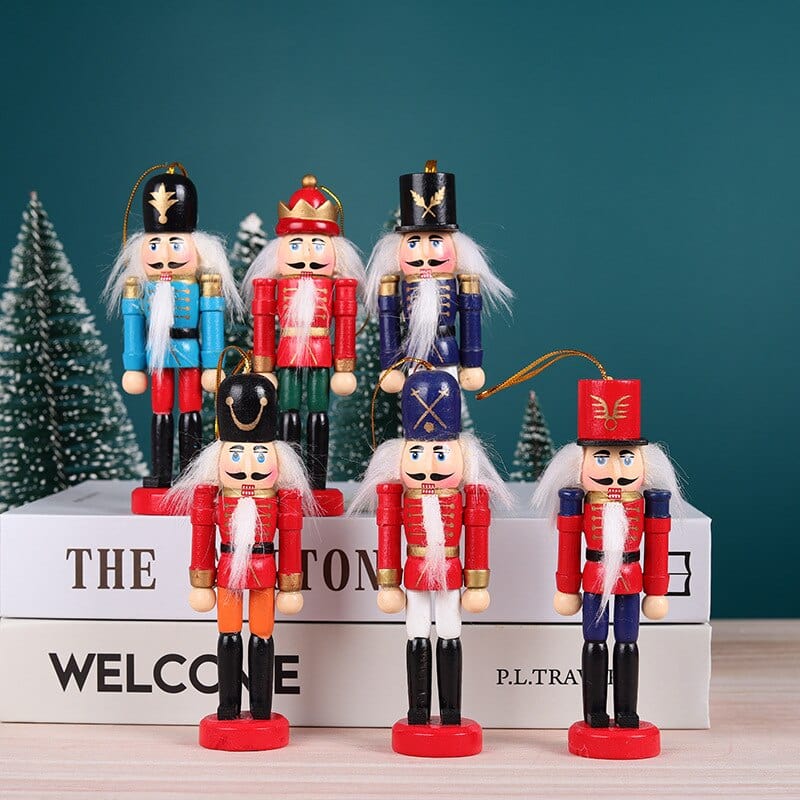 6Pcs Christmas Hanging Nutcracker Ornament Decorations 12.5cm