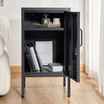 ArtissIn Metal Locker Storage Shelf Filing Cabinet Cupboard Bedside Table Black