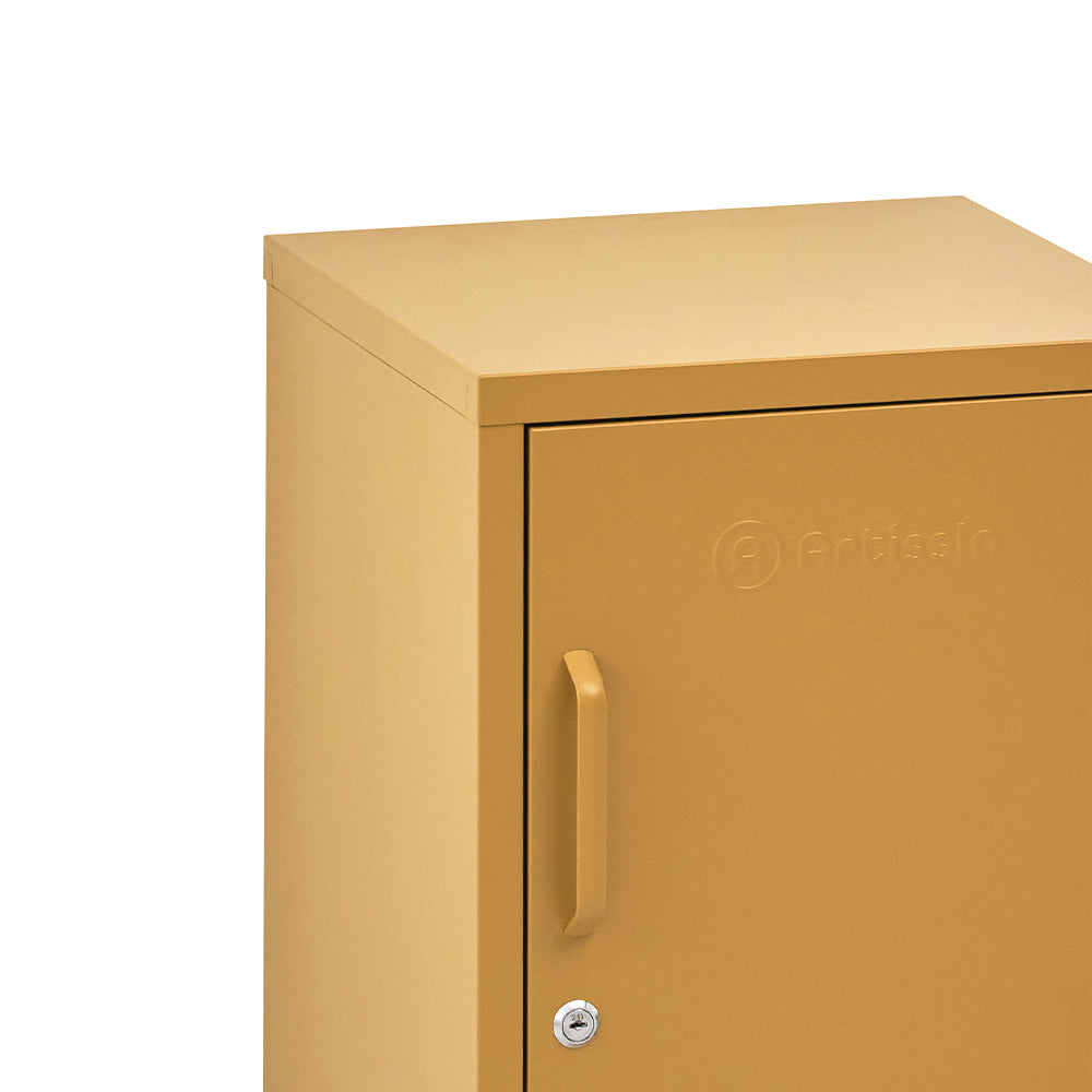 ArtissIn Metal Locker Storage Shelf Filing Cabinet Cupboard Bedside Table Yellow