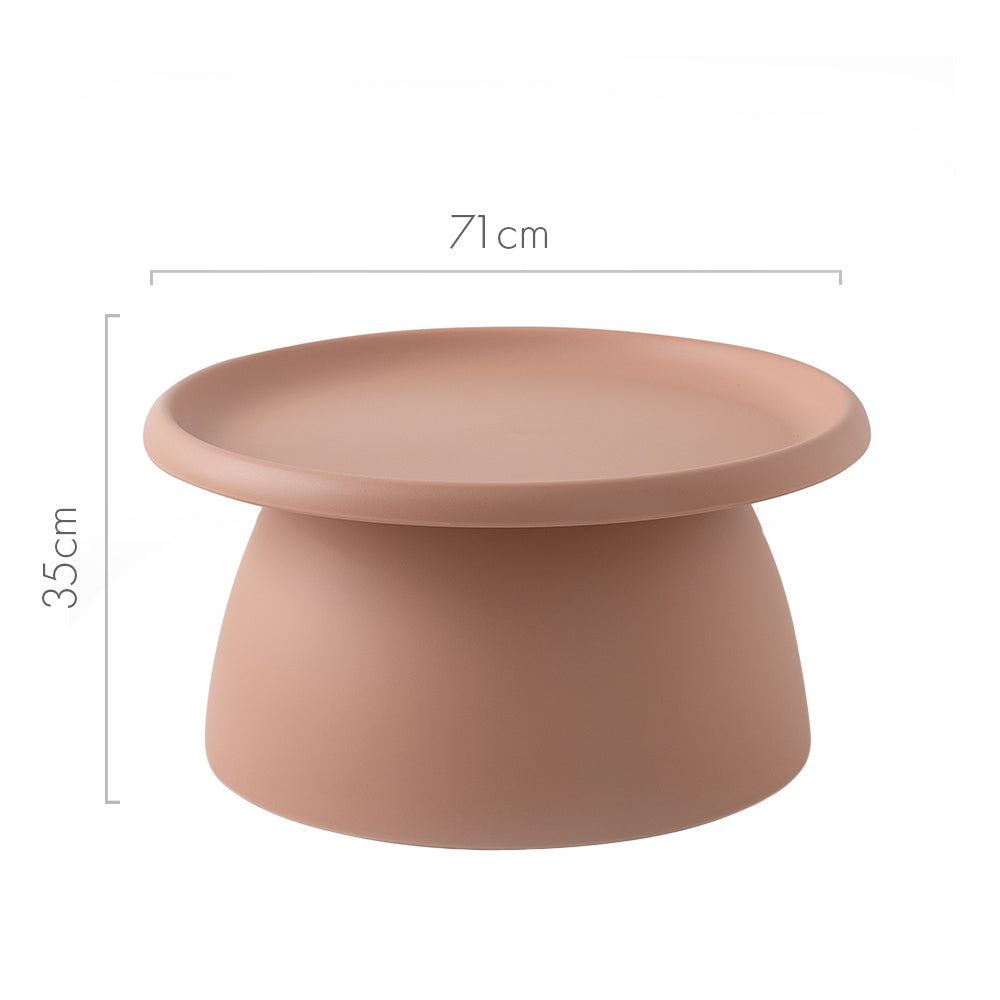 ArtissIn Coffee Table Mushroom Nordic Round Large Side Table 70CM Pink