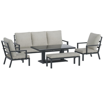 Gardeon Outdoor Sofa 7-Seater Lounge Set Garden Patio Aluminium Bench w/Cushions