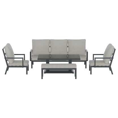 Gardeon Outdoor Sofa 7-Seater Lounge Set Garden Patio Aluminium Bench w/Cushions