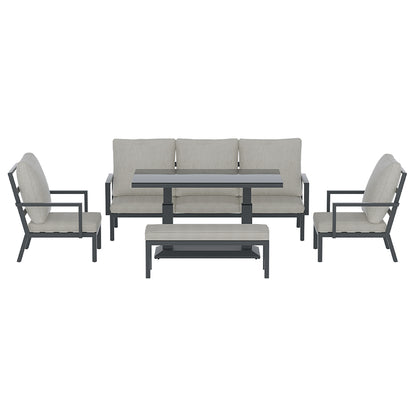 Gardeon Outdoor Sofa 7-Seater Lounge Set Garden Patio Aluminium Bench w/Cushions