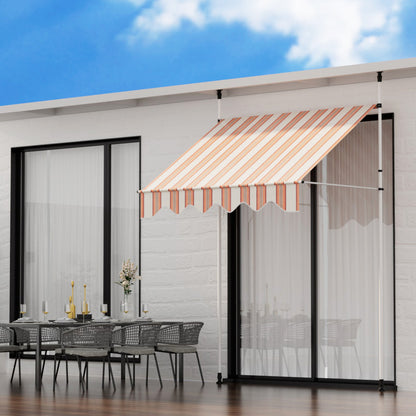 Instahut Retractable Pivot Arm Awning Outdoor Blinds Window Door Canopy 200cm