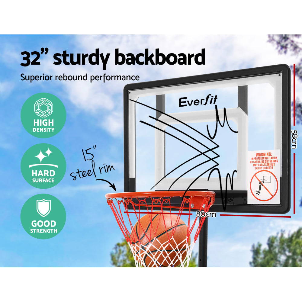 Everfit Adjustable Portable Basketball Stand Hoop System Rim