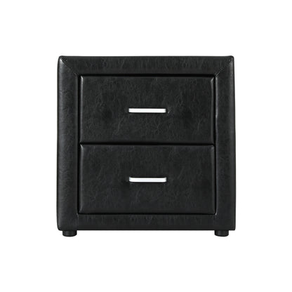 Artiss PVC Leather Bedside Table - Black