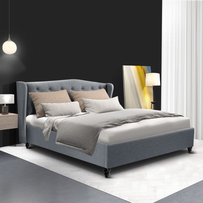 Artiss Bed Frame Double Size Grey PIER