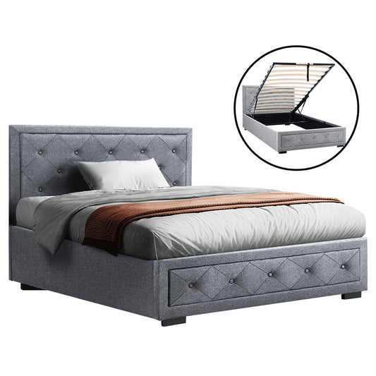 Artiss Bed Frame King Single Size Gas Lift Mattress Base with Storage Fabric