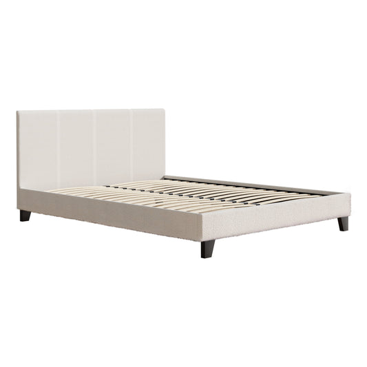 Artiss Bed Frame Queen Size Boucle Fabric Mattress Base Platform Wooden