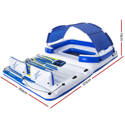 Bestway Pool Float Island Inflatable Lounge 6-person Seat Canopy