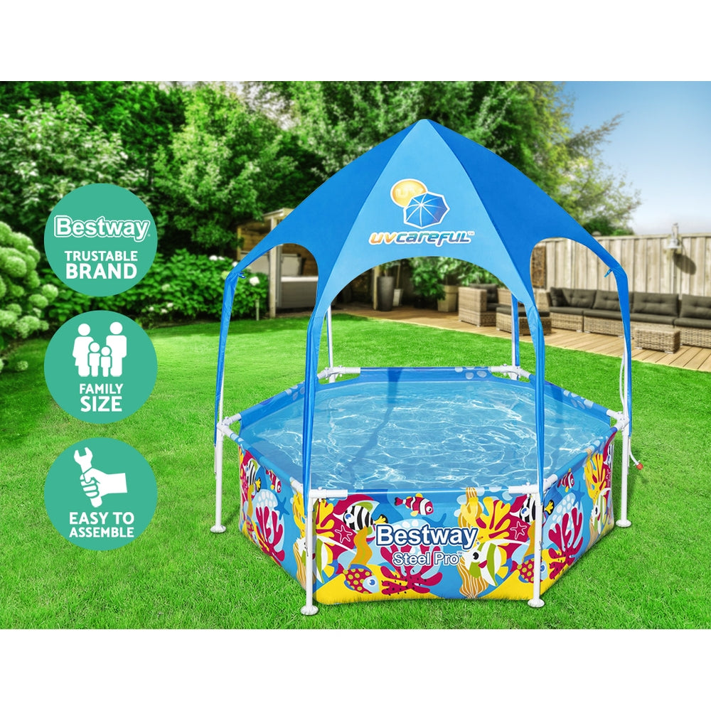 Bestway Swimming Pool Above Ground Plays Kids Steel Pro&trade; Mist Shade Pools