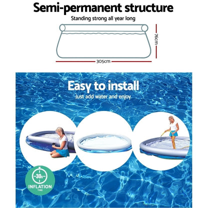 Bestway Above Ground Swimming Pool 305x76cm Fast Set Pool Family