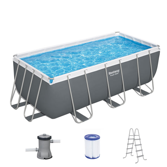 Bestway Above Ground Swimming Pool 4.12x2.01m Power Metal Frame Filter Pump