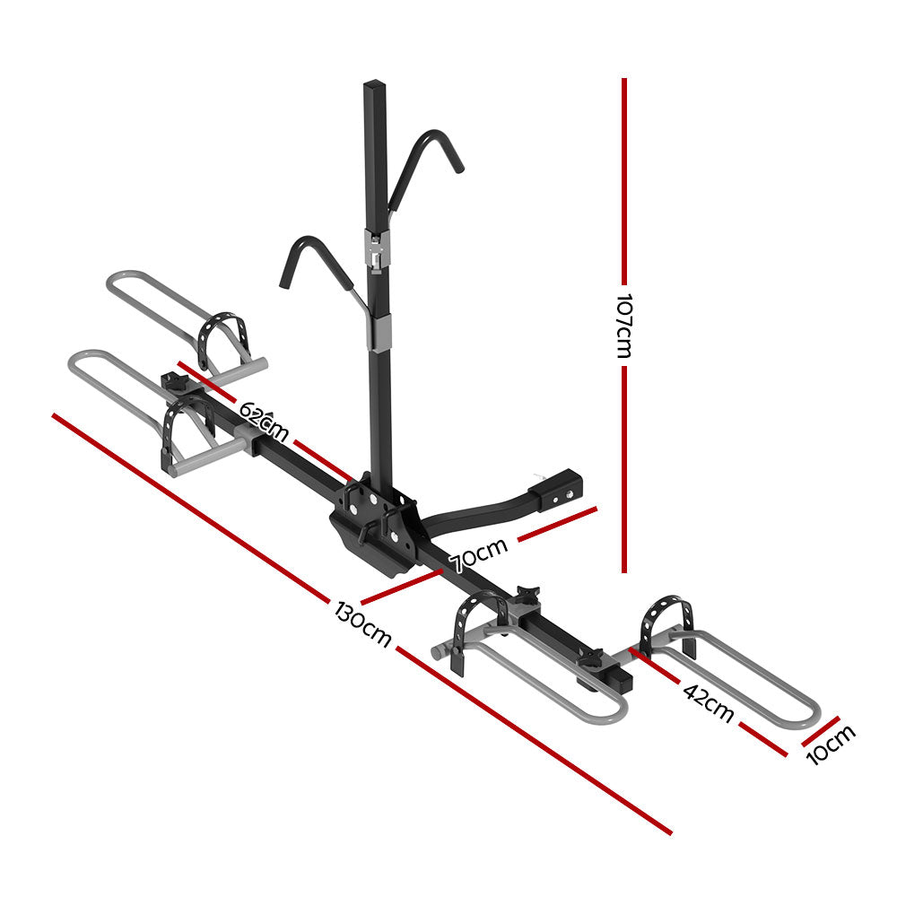 Giantz 2 Bicycle Bike Carrier Rack Rear Car 2" Hitch Mount Platform Foldable