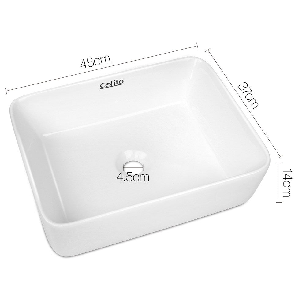 Cefito Ceramic Rectangle Sink Bowl - White