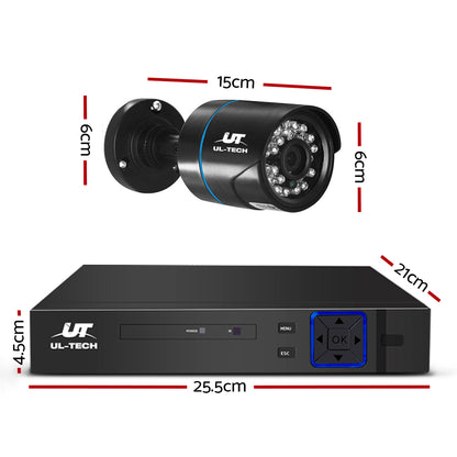 UL-Tech CCTV Security System 2TB 8CH DVR 1080P 4 Camera Sets