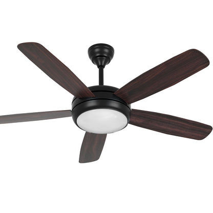 Devanti 52'' Ceiling Fan 5 Wooden Blades Fans LED Light Remote Control Timer