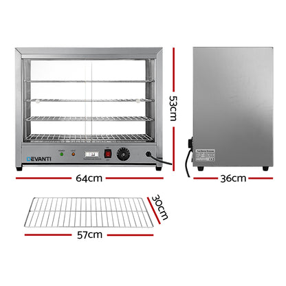 Devanti Commercial Food Warmer Electric Pie Hot Display Showcase Cabinet 4 Tier