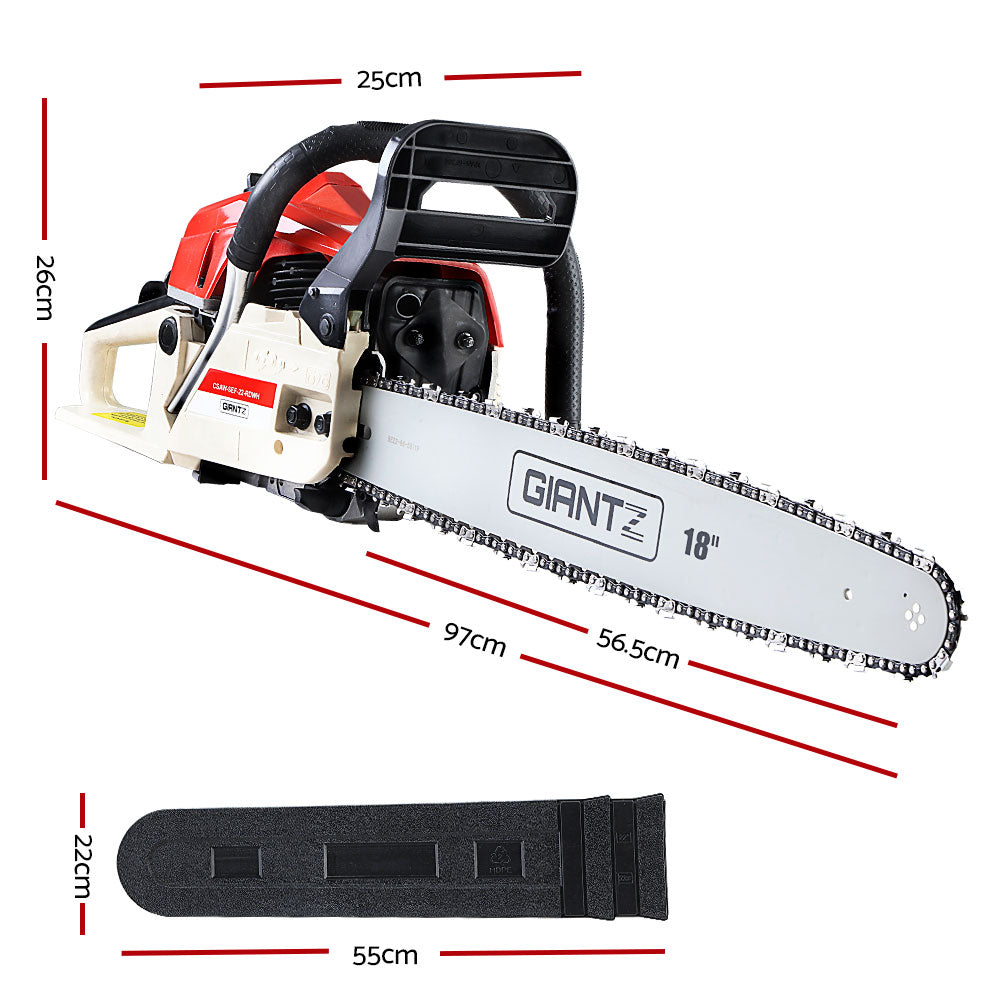 Giantz Chainsaw Petrol 75CC 18" Bar Commercial E-Start Pruning Chain Saw,Giantz Chainsaw Petrol 52CC 20" Bar Commercial E-Start Pruning Chain Saw 5.2HP