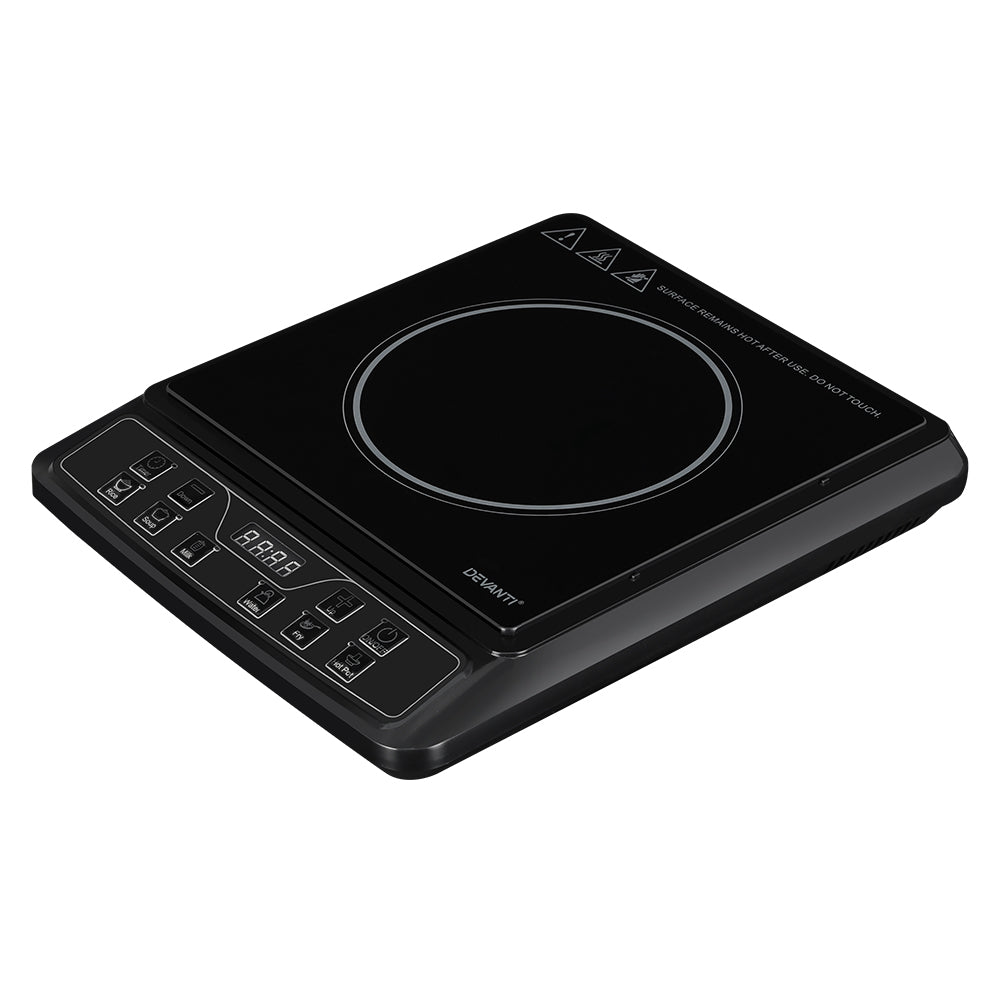 Devanti Electric Induction Cooktop Portable Cook Top Ceramic Kitchen Hot Plate