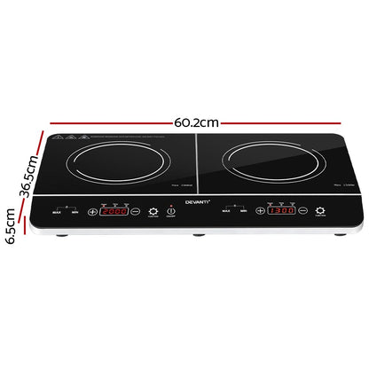 Devanti Electric Induction Cooktop 60cm Portable Kitchen Ceramic Glass Cooker