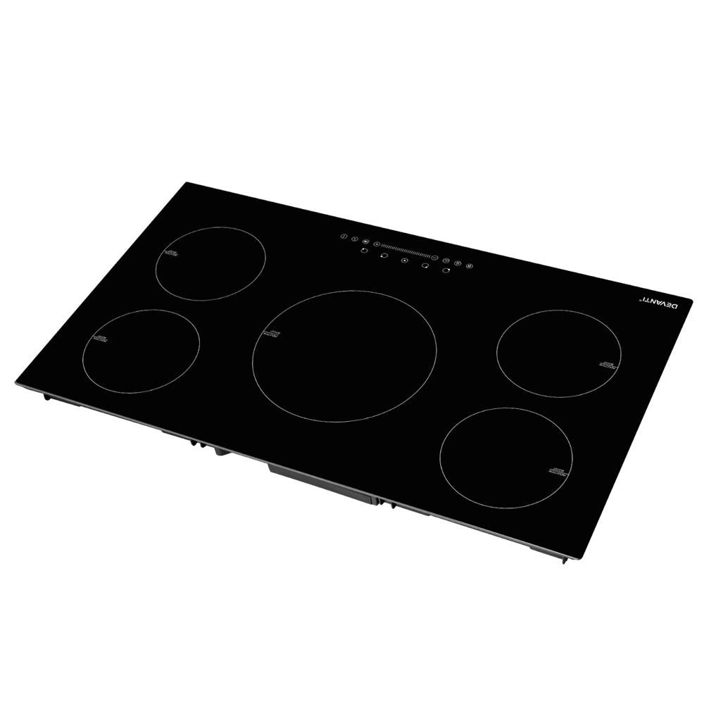 Devanti Induction Cooktop 90cm Electric Cooker Ceramic 5 Zones Stove Hot Plate