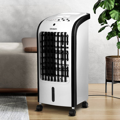 Devanti Evaporative Air Cooler Conditioner Portable 4L Cooling Fan Humidifier