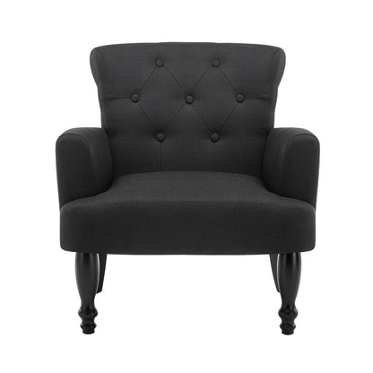 Artiss French Lorraine Chair Retro Wing - Black