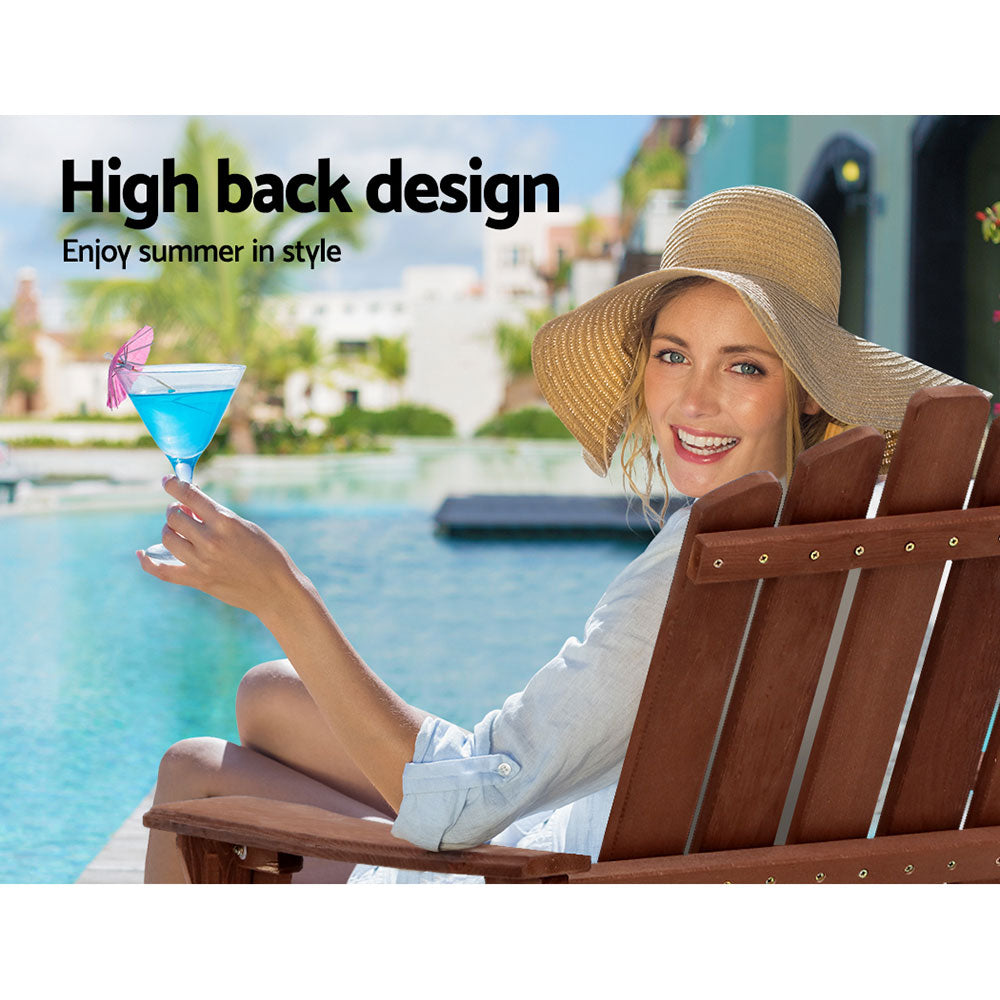 Gardeon Outdoor Sun Lounge Beach Chairs Table Setting Wooden Adirondack Patio Lounges Chair