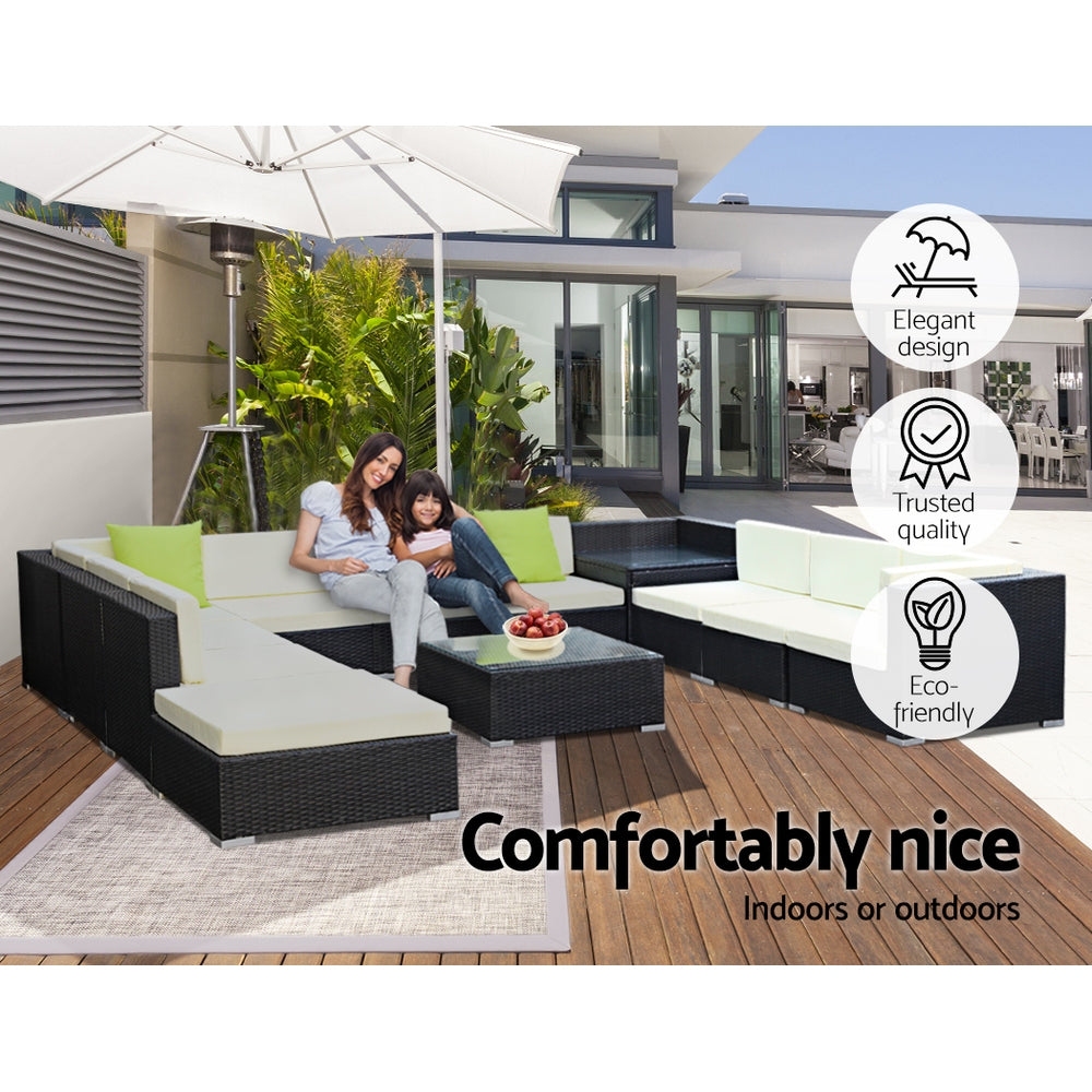 Gardeon 12PC Outdoor Furniture Sofa Set Wicker Garden Patio Lounge