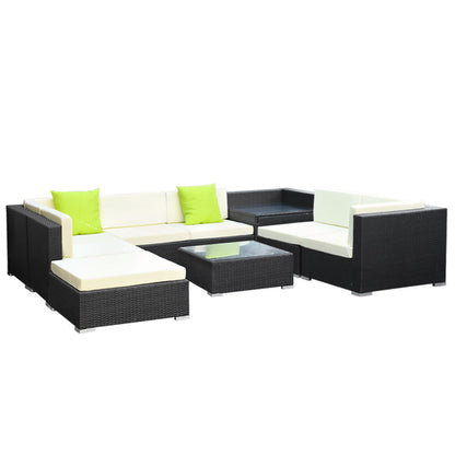 Gardeon 9PC Outdoor Furniture Sofa Set Wicker Garden Patio Pool Lounge