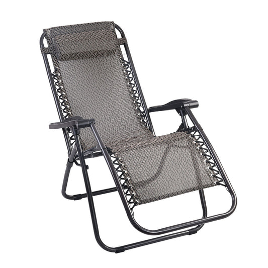 Gardeon Zero Gravity Recliner Chairs Outdoor Sun Lounge Beach Chair Camping - Beige